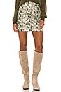 view 1 of 4 Cicily Faux Leather Mini Skirt in Green Snake