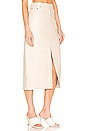 view 2 of 4 Marie Leather Midi Skirt in Cream