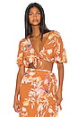 view 1 of 4 TOP CROPPED À NOUER KAIA in Rust Floral