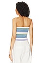 view 3 of 4 Priela Striped Tube Top in in Blue & Cream Multi