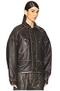 view 3 of 5 Claria Leather Jacket in Destroyed Black