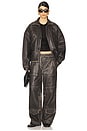view 5 of 5 Claria Leather Jacket in Destroyed Black