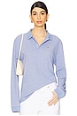 view 1 of 5 Serena Polo Shirt in Blue Stripe