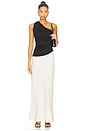 view 1 of 3 Aura Combo Sleeveless Dress in Off White & Black