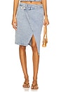 view 1 of 6 Etch Denim Skirt in Heritage Blue