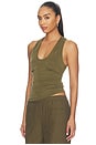 view 2 of 4 TOP SIN MANGAS LORA in Deep Khaki