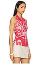 view 2 of 4 Flora Mesh Halter in Hibiscus