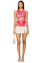 view 4 of 4 Flora Mesh Halter in Hibiscus
