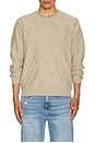 view 3 of 4 Joseph Grid Cable Sweater in Tan