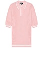 view 1 of 4 Zane Crochet Polo in Pink & White