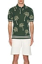 view 3 of 4 Calan Polo in Palm Tree Jacquard Green
