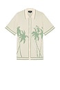 view 1 of 4 Julian Knit Button Down in Eggshell & Seaglass