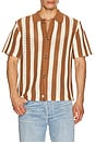 view 3 of 4 Maximus Crochet Button Down Shirt in Terracotta & Eggshell
