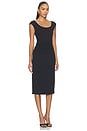 view 2 of 3 VESTIDO MIDI SMOOTHING JERSEY CAP SLEEVE SCOOP DRESS in Classic Black
