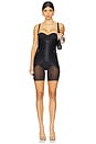 view 1 of 4 Open Bust Midthigh Bodysuit in Very Black