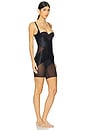 view 3 of 4 Open Bust Midthigh Bodysuit in Very Black