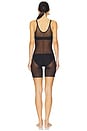 view 4 of 4 Open Bust Midthigh Bodysuit in Very Black