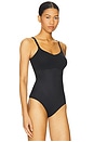 view 3 of 5 Spanxshape Invisible Cami Thong Bodysuit in Very Black