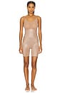 view 1 of 3 Shape Invisible Shaping Closed Bust Mid-thigh Bodysuit in Cafe Au Lait