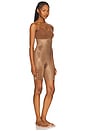 view 2 of 3 Shape Invisible Shaping Closed Bust Mid-thigh Bodysuit in Chestnut Brown