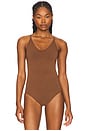 view 2 of 5 Sculpt Thong Bodysuit in Chestnut Brown
