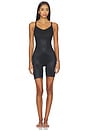 view 1 of 3 Shape Invisible Shaping Closed Bust Mid-thigh Bodysuit in Very Black