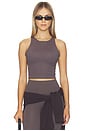 view 1 of 4 Get Moving High Neck Tank Top in Dark Cocoa