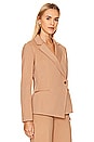 view 2 of 4 Ponte Asymmetric Tailored Blazer in Toffee