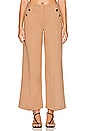 view 1 of 4 Ponte Button Front Wide Leg Pant in Toffee
