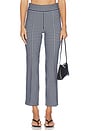 view 1 of 6 Pintuck Kick Flare Pant in Timeless Navy Gingham