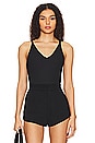 view 1 of 5 Ribbed Deep V Neck Bodysuit in Classic Black
