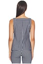 view 3 of 5 Ponte High Neck Tank Top in Timeless Navy Gingham