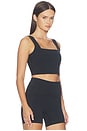 view 2 of 4 Get Moving Cropped Square Neck Shelf Tank Top in Very Black