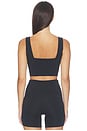 view 4 of 4 Get Moving Cropped Square Neck Shelf Tank Top in Very Black