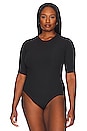 view 4 of 10 Suit Yourself Ribbed Short Sleeve Bodysuit in Very Black