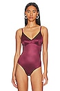 view 2 of 5 Shaping Satin Thong Bodysuit in Sangria