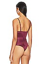view 4 of 5 Shaping Satin Thong Bodysuit in Sangria