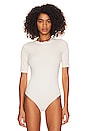 view 2 of 5 Suit Yourself Ribbed Short Sleeve Bodysuit in Parchment