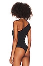 view 4 of 5 Suit Yourself Ribbed One Shoulder Bodysuit in Classic Black
