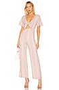 view 1 of 3 Mollie Tie Front Jumpsuit in Red & White Stripe in ORANGE STRIPE