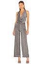 view 1 of 4 Saffron Cowl Neck Jumpsuit in Metallic Silver