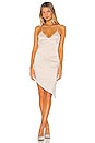 view 1 of 4 Alissa Asymmetrical Midi Dress in Champagne