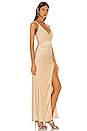 view 3 of 4 Karmin Ruched Maxi Dress in Gold