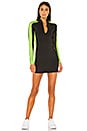 view 1 of 3 Blair Long Sleeve Dress in Black & Neon Green