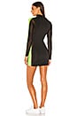 view 3 of 3 Blair Long Sleeve Dress in Black & Neon Green