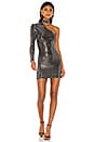 view 1 of 4 Angelia One Shoulder Dress in Black Metallic