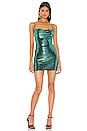 view 1 of 4 Yara Open Back Dress in Teal Metallic