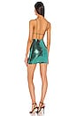 view 3 of 4 Yara Open Back Dress in Teal Metallic