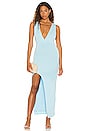 view 1 of 3 Erika Deep V Jersey Maxi in Baby Blue