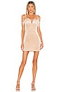 view 1 of 3 Erika Feather Trim Mini Dress in Champagne